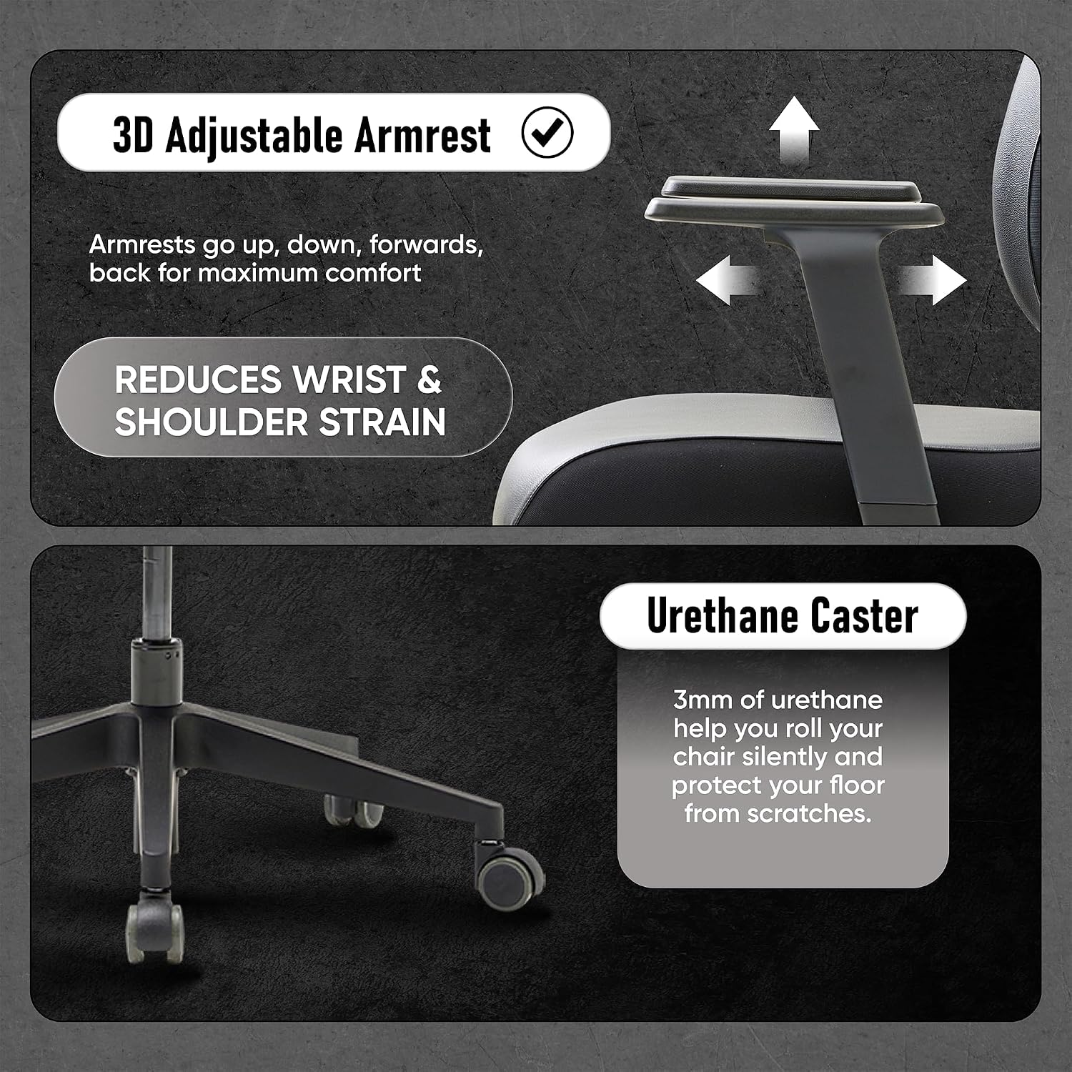 [Premium Dual-Backrests] Ergonomic Office Chair l Reduces Pressure by 50% - Leather Chair, Office Chair for Lumbar Support l Home Desk Chairs l Office Chair Back Support Made in Korea (Black Leather)
