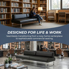 Modern Modular Reception Bench Sofa, Faux Leather Waiting Room Seating with Metal Frame, Upholstered Ottoman Bench for Office Lobby, Salon, Clinic & Lounge Brown 55.1" L × 21.5" W × 31.5" H