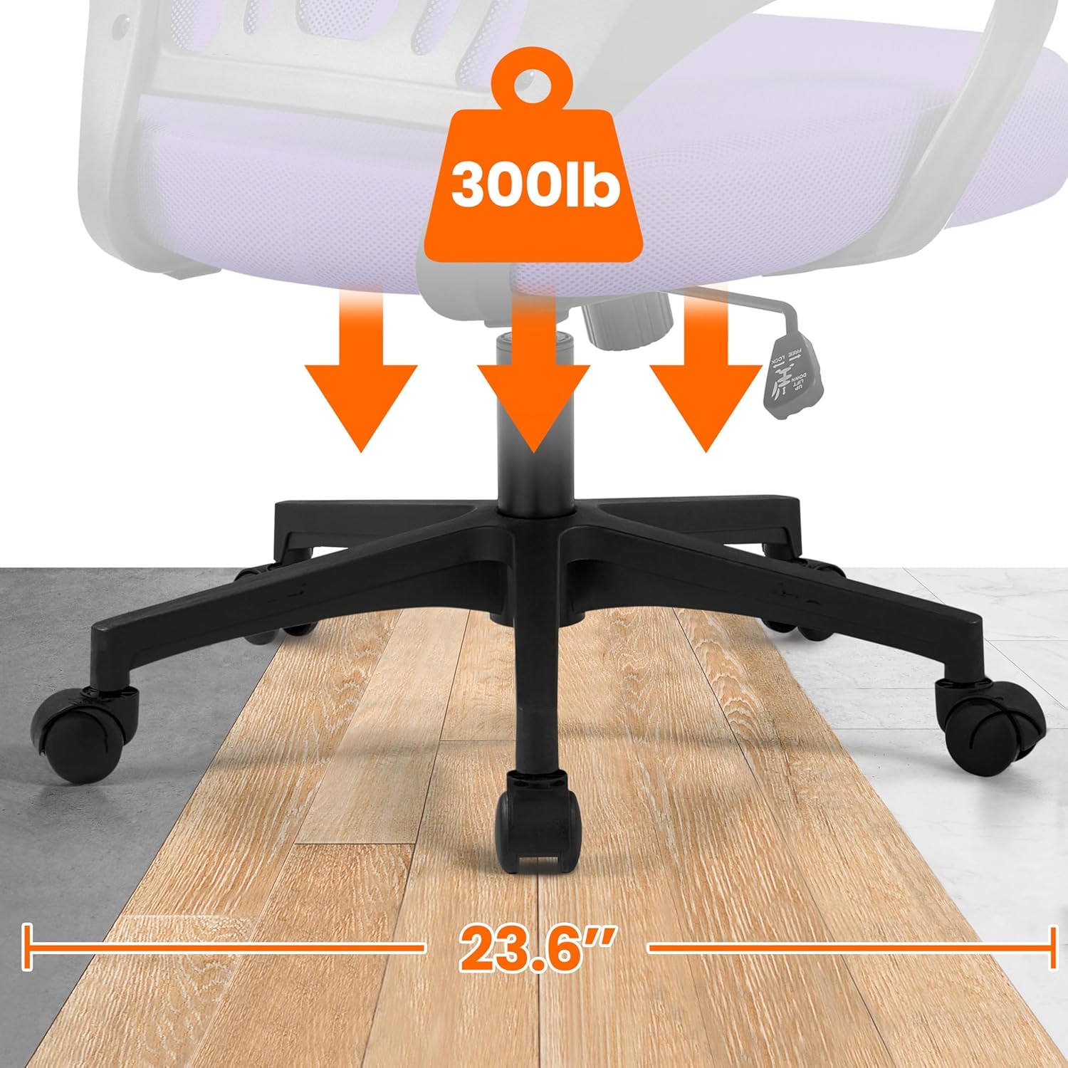 Topeakmart Executive Office Desk Chair Ergonomic Mesh Back Office Chair Adjustable Work Chair with Lumbar Support and Swivel Rolling Wheels for Home Office Conferecne Roon and Study, Purple