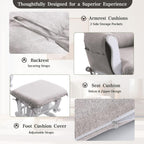 ANMINY 5pcs Glider Rocker Replacement Cushions Set - Thickened Glider Rocking Chair Cushions with 29.5 inch High Backrest & Side Pockets for Indoor Nursery, Washable & Non Slip, Beige