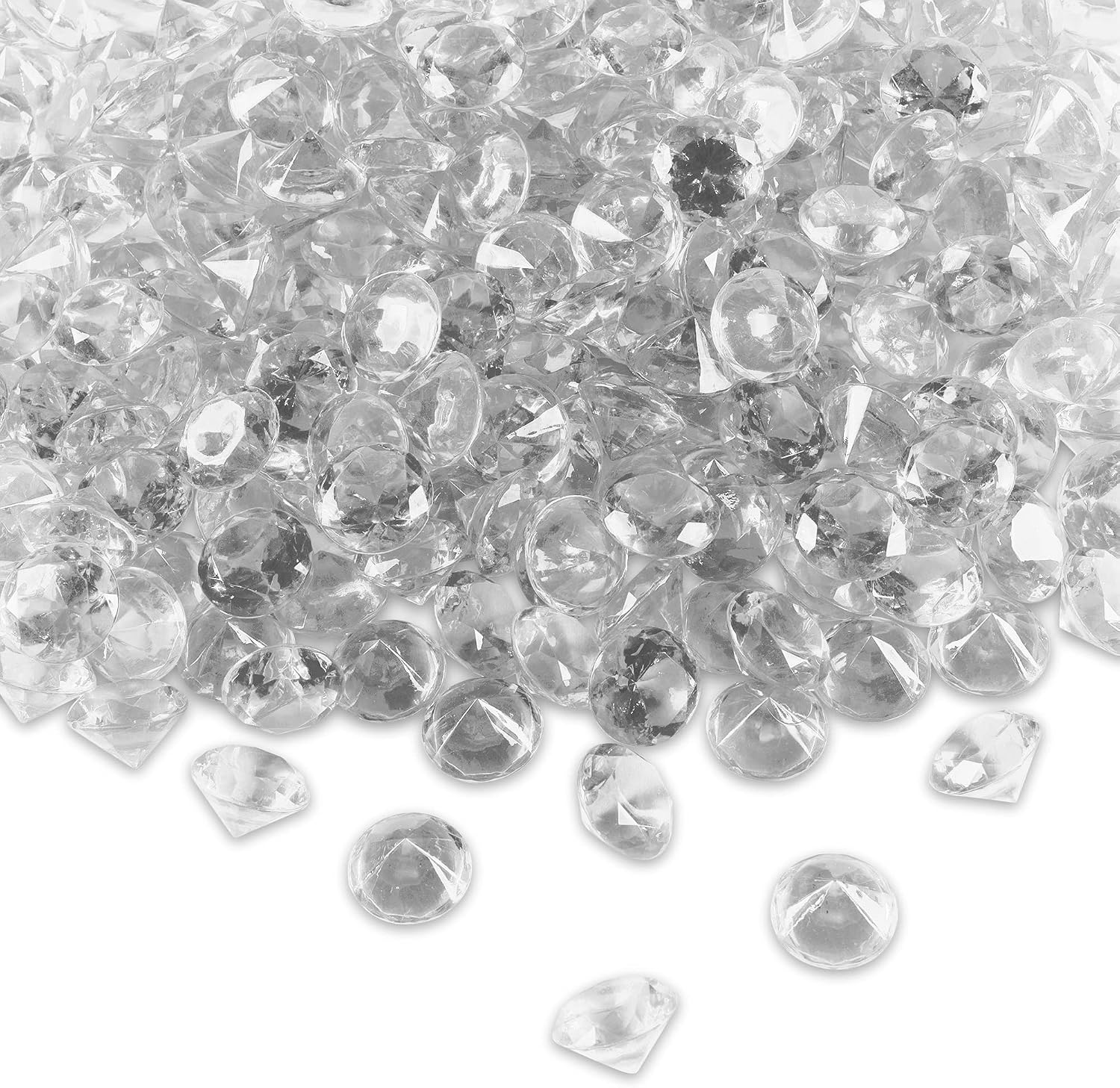 Super Z Outlet Acrylic Decorative Scatter Fillers for Table Decor, Vase, Weddings, Birthdays, Events, and Crafts (1 Pound, Approx. 240 Pieces) (Clear)