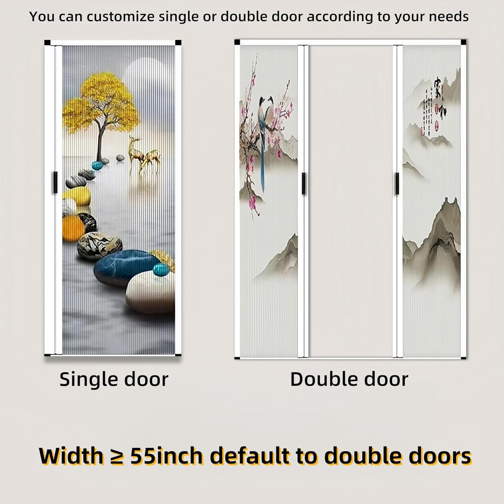 No-Drilling Sliding Folding Door,Interior Accordian Door with Aluminum Frame and Cellular Fabric,Room Divider for Closet RV Patio Shower Door Suitable，Customize Size (Blackout White)