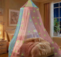 Princess Rainbow Bed Canopy for Girls with Glow-in-the-Dark Stars, Colorful Canopy Net Fits Most Single, Twin, Full and Queen Size Bed, Bedroom Accessories