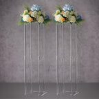 YALLOVE 2-Pack 31.5-Inch Clear Acrylic Flower Stands | Pedestal Centerpieces for Wedding and Party Decor