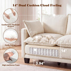 49" Loveseat Sofa Bed, 2 in 1 Convertible Sofa Bed Small Pull Out Couch Bed Chenille 2 Seat Sofa 85" Sleeper Futon Mattress for Small Spaces Living Room Bedroom Apartment Office 8836-BEIGE