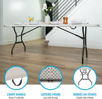LIFETIME 8-Foot Fold-in-Half Table, Light Commercial, Durable, Portable, Seats 8, Almond