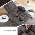 BOSMILLER 360° Swivel Rocker Recliner Chair for Adults,Oversized Recliner Chair with Massage and Heating, Manual Nursery Glider Recliner with Cup Holder and Side Pocket for Living Room, Bedroom,Grey