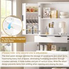 72" Tall Fluted Kitchen Pantry Cabinet with 3 Drawers 6 Adjustable Door Shelves Large Freestanding Storage Cupboard for Kitchen Bathroom Dining Room Office Entryway White