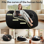 4FT,Big Bean Bag Chairs for Adults,Bean Bag with Filler Included,Memory Foam Bean Bag,Giant beanbag,Suitable for Reading Chairs in Living Room, Bedroom and Dormitory. (Black, 4 Foot)