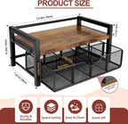Tea Bag Organizer, Tea Bag Holder Organizer with 8-Compartment Adjustable Drawer, Wood & Metal Tea Box Organizer Chest for Countertop Kitchen, Office