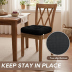 Basic Beyond Chair Cushions for Dining Chairs, Non-Slip Chair Pads, Thick Seat Cushions for Dining Room Chairs, Kitchen Chair Cushions Set of 4, 17" x 17" x 4", Black