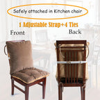 ALIBO Low Back Pain Relief Desk Kitchen Office Chair Lumbar Support and Tufted Seat Pads Cushion Nonslip Soft Recliner Backrest Pads with Adjustable Straps and Ties
