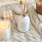 Carrot's Den - Set of 6 White Mini Ceramic Vases for Home Decor | Boho Bud Vases in Bulk for Dry Flowers + House Plants | Wedding, Home, Centerpiece, Modern, Japandi, Farmhouse, Minimalist
