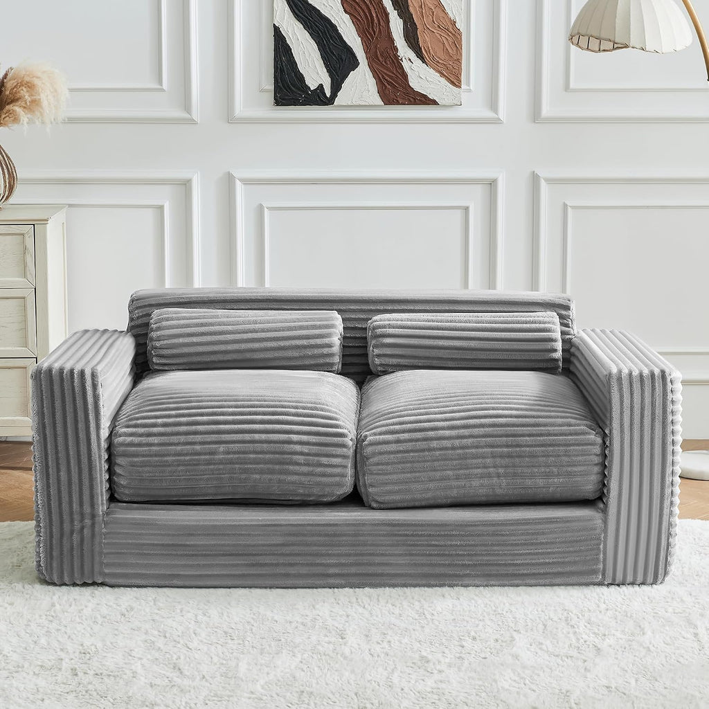 Bean Bag Chair Two Seat Bean Bag Sofa with Pillows for Adults，High-Density Foam