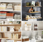 Purse Organizer for Closet Shelf Dividers: 8-Pack Adjustable Clear Acrylic Bag Storage Organizer for Handbags, Sweaters, Towels, Jeans and Shoes on Wood Shelves