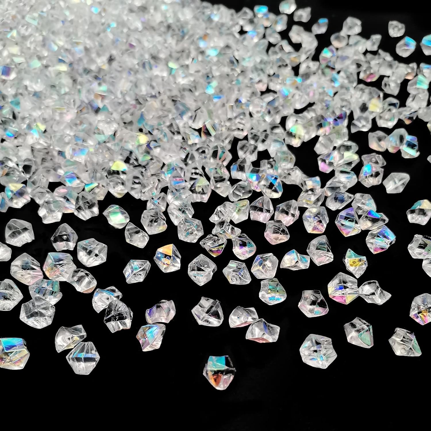 Iridescent Vase Filler, 1400 PCS 6 * 9 mm Acrylic Ice Cubes Acrylic Gem Plastic Diamonds Acrylic Table Centerpiece