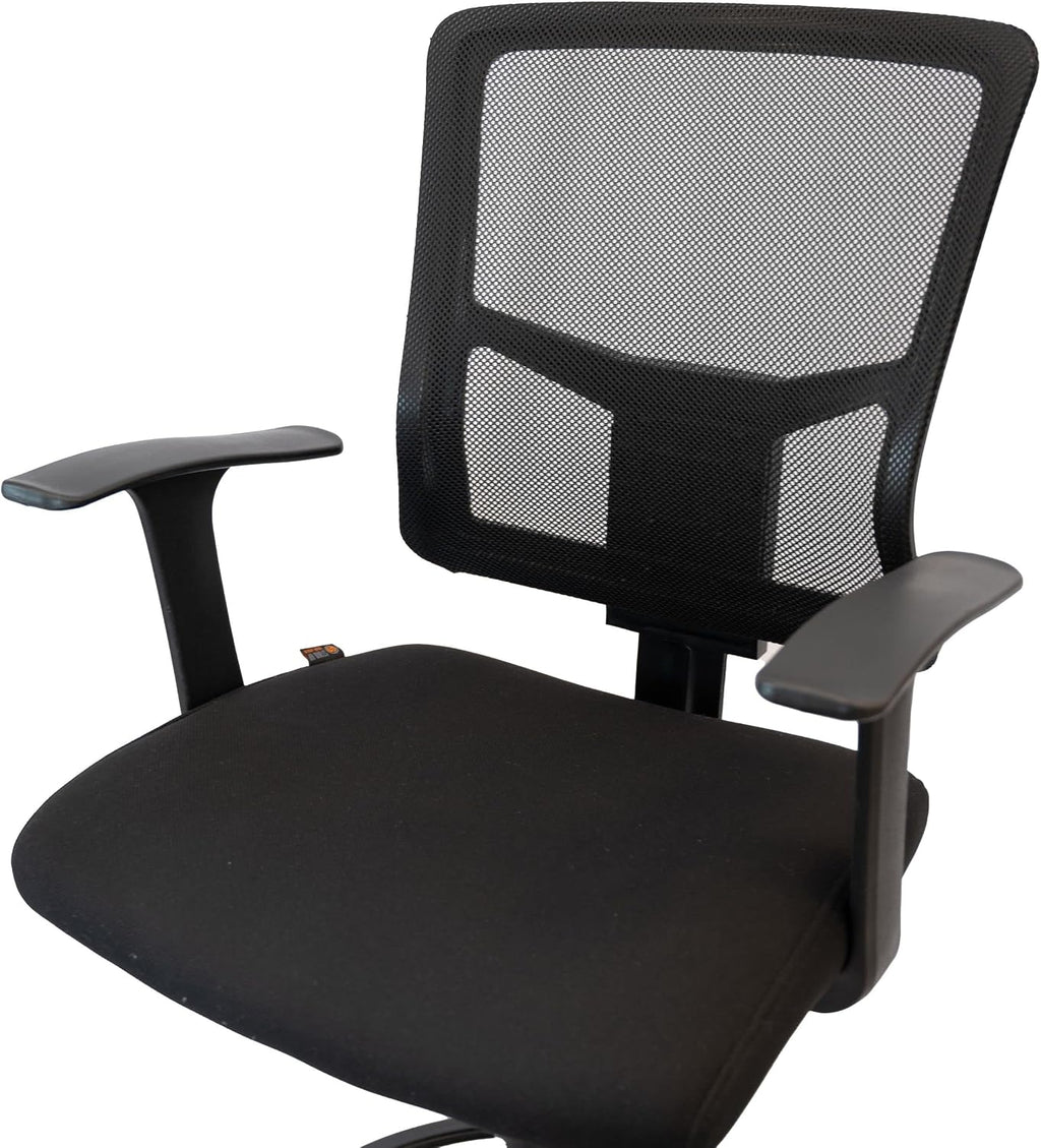 Stand Up Desk Store Sit to Stand Drafting Task Stool Chair for Standing Desks with Adjustable Footrest and Armrests (Black)