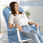 BECHAEO 5PCS Suede Glider Rocker Replacement Cushions with Ottoman Cover Thicken Soft Rocking Chair Cushion Set for Indoor Nursery Glider Rocking Chair, Blue