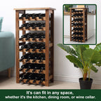 everous 28-Bottle Wine Rack, 7-Tier | Acacia Wood, Freestanding, Organizer