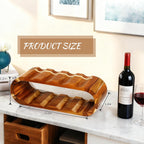Classic Wooden Wine Rack – 8-Bottle Acacia Wine Holder Stand – Freestanding Wine Storage – Great for Home Decor No Assembly Required.