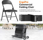 Fenbeli Folding Chairs Bulk Set of 10, Fabric Padded Commercial Folding Chairs 330 lbs Heavy Duty Steel Frame, Stackable Folding Chairs for Events, Wedding, Church, School, Commercial