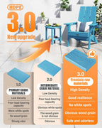 Adirondack Chair with Cup Holder: Folding Adirondack Chairs Set of 4 Plastic HDPE Material Furniture - Modern Composite Fire Pit Chairs Foldable for Outdoor/Backyard/Garden/Lawn/Deck/Porch