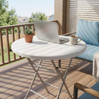 28in Cocktail Table, no Assembly Required, High Top Bistro Round Plastic Folding Table, Foldable Portable Bar Height Tables, Indoor Outdoor for Party Banquet Wedding Picnic Dining Camping, White