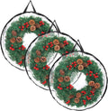 Kokone Wreath Storage Organizer for Door 3 Pack Clear Christamas Wreath Storage Bag or Container with Handle 36'' Dual Zippered Wreath Bag for Festival PVC Plastic Wreath Protector for Decoration