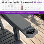PURPLE LEAF Adirondack Chair with 24.6" Oversized Seat and Dual Cup Holders All Weather Wood-Like HDPE Outdoor Fire Pit Chair for Patio Garden Deck Backyard Porch, Gray