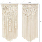 Mkono 2 Pcs Macrame Woven Wall Hanging Boho Chic Geometric Art Decor - Beautiful Bedroom Nursery Apartment Home Decoration, Gift for Girls Adults Birthday Christmas, 32" L x 16.5" W