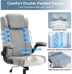 High Back Fabric Office Chair, Ergonomic Computer Desk Chair with Adjustable Headrest & Flip-up Armrests, 120° Tilt Rock Function, 400 lbs Weight Capacity for Home Office & Lumbar Support
