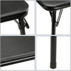 VECELO 34'' Folding Card Table Square with Soft Padded Tabletop, Portable for Dining Room, Parties, Games, Puzzles, Black