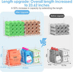 23.62” Extra-Long Under-Shelf Hanging Laundry Basket Organizer, 3-Pack Space-Saving Laundry Organizer, Fits Wire Shelving (Rod Diameter < 0.38”), Modular with Dividers for Custom Laundry Organization
