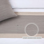 Grey Bed Runner 102 x 20 Inch Striped Seersucker Textured Bed Scarf for King Size Bed Elegant Grey Patchwork Quilted Runner Decorative for Hotel Bedroom (180cm & 200cm Bed, 1 Piece)