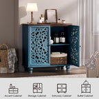 Jiansu furni Accent Cabinet with Carved Doors,Sideboard Buffet Cabinet with Storage