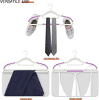 60 Pack Heavy Duty Plastic Hangers, Non Slip Clothes Hangers with Rubber Pads and 360° Hook - Thin Space Saving Hanger, Closet Organizer for Shirt, Pants, Suit, Skirt,Coat - Purple