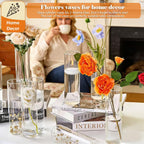 16Pcs Glass Cylinder Bud Vases for Centerpieces,7.7 In Tall Clear Flower Vases in Bulk,Glass Small Vases Floating Candle Holder for Party,Home Decor,Wedding Decoration,Birthday,Anniversary,Baby Shower