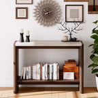 SUNBURY Modern Console Table with Faux Marble Top, 43 Inches Entryway Console Table with Open Shelf, Sofa Table Behind Couch for Hallwa, Living Room, Entrance