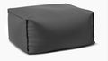 Gouchee Home Chamonix Rectangular Outdoor Pouf, Charcoal - Foot Stool, Stuffed Ottoman Bean Bag Chair - Plush, Stylish, Lightweight, and Comfortable Furniture Accessory with Water-Proof Fabric