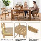 CIMOTA Oak Dining Chairs Set of 4, Farmhouse Wood Dining Chairs Ladder Back Kitchen Chairs, Windsor Dining Chairs for Kitchen and Dining Room, Oak