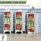 46" Tall Metal Pantry Cabinet, Kitchen Pantry Storage Cabinets with 1 Door and 2 Adjustable Shelves, Small Bathroom Cabinet,Cupboard for Kitchen, Dining Room- Assembly Required/White