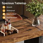 Tribesigns 70.9" Extra Long Bar Table, Industrial Counter Height Table, Rectangular Bar Height Tables with Metal Footrest for Kitchen Dining Room, Living Room, Pub (Rustic Brown & Black)