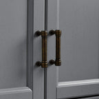 Crosley Furniture Tara Pantry Storage Cabinet with Shelves, Kitchen, Dining, or Laundry Room, Distressed Gray