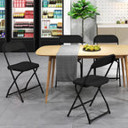 DUMOS Folding Chairs Sets of 6, 330lbs Capacity Plastic Stackable Home Office Chair, Portable Fold Up for Indoor Outdoor, Patio, Camping, Garden, Party (Black)