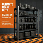 3500 LBS Heavy Duty Garage Shelving, 48" W x 20" D x 72" H Metal Storage Shelves, Adjustable Boltless Steel Storage Rack for Garage, Basement, Warehouse, Pantry