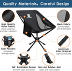 Raynesys 1 Pack Portable Camping Chair, Flexible 360° Rotation, Easy Carry, 8 Seconds Quick Setup Folding Camping Chair, 3.8Lb Lightweight Folding Chairs for Hiking, Beach, Sporting, Travel