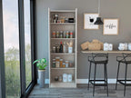Multistorage Pantry Cabinet, 5 Shelves, Double Door & Beige Finish for Kitchen & Home Organization