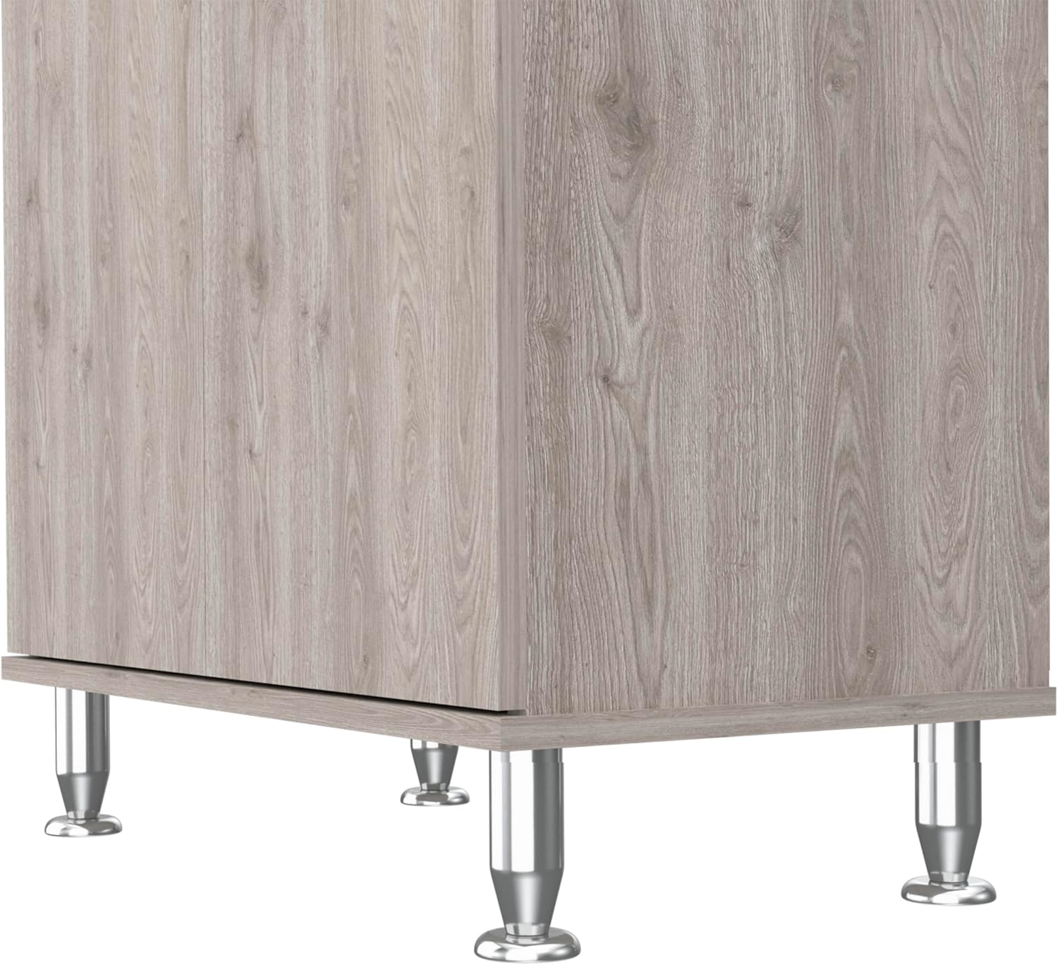 1-Drawer 1-Shelf Area Pantry with Adjustable Metal Legs Light Grey,Buffet Kitchen Sideboard,for Kitchen,Dining Room,23.6 * 13.9 * 66.5