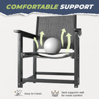 Amopatio Patio Dining Chairs HDPE Plastic Outdoor Chair with Wide Seat All Weather UV Resistant Heavy Duty Resin Patio Chairs for Poolside Garden Porch Backyard Balcony & Deck(1PCS)