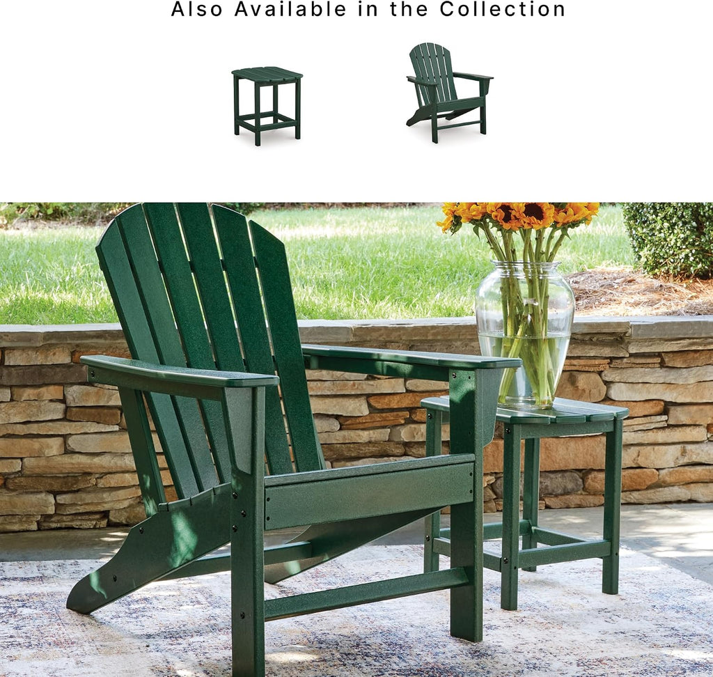 Signature Design by Ashley Karson City Green Adirondack Chair, Durable Weather Resistant HDPE, 36 Lbs Frame, Outdoor Patio Seating